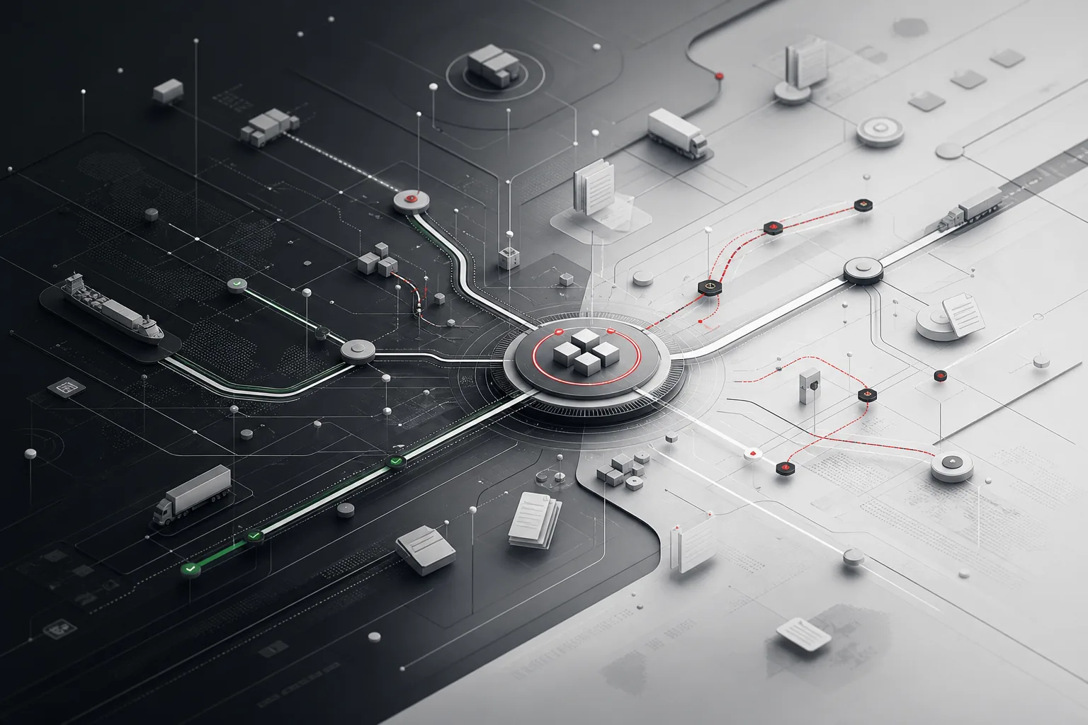 Abstract orchestration logic visual for Circuit 42